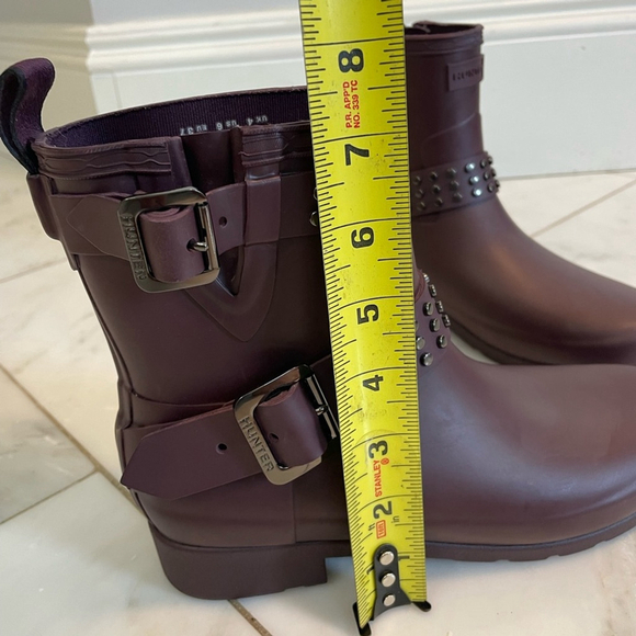 Hunter, 6, plum purple studded buckle moto waterproof midrise rain boots EUC - Picture 12 of 12